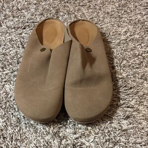 Tan Slip-On Mules